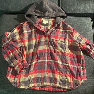 American Eagle hooded flannel shirt, size M